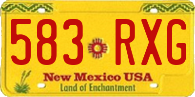 NM license plate 583RXG