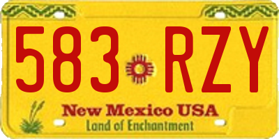 NM license plate 583RZY