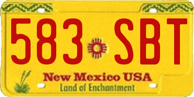 NM license plate 583SBT