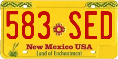 NM license plate 583SED