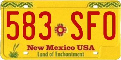 NM license plate 583SFO