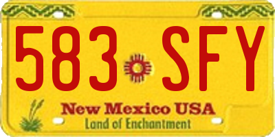 NM license plate 583SFY