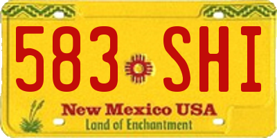 NM license plate 583SHI