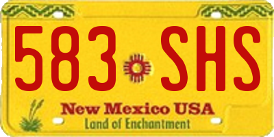 NM license plate 583SHS