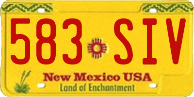 NM license plate 583SIV