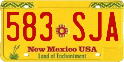 NM license plate 583SJA
