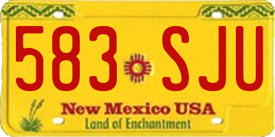 NM license plate 583SJU