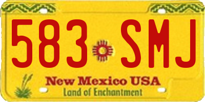 NM license plate 583SMJ