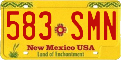 NM license plate 583SMN