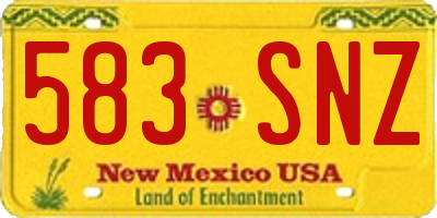 NM license plate 583SNZ