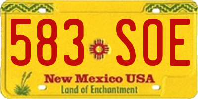 NM license plate 583SOE