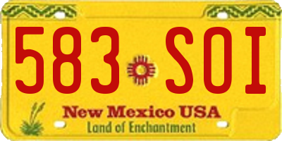 NM license plate 583SOI
