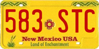 NM license plate 583STC