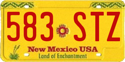 NM license plate 583STZ