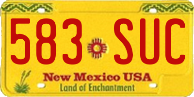 NM license plate 583SUC