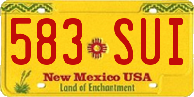 NM license plate 583SUI