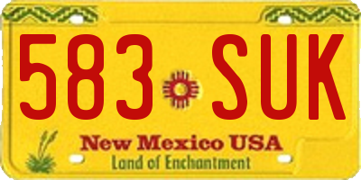 NM license plate 583SUK