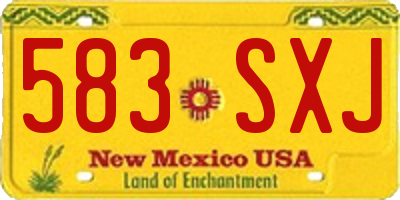 NM license plate 583SXJ