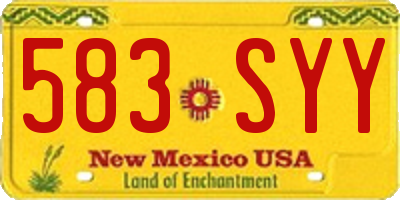 NM license plate 583SYY