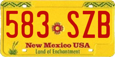 NM license plate 583SZB