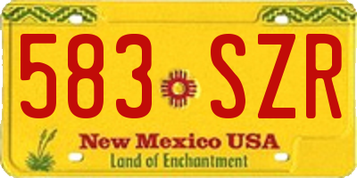 NM license plate 583SZR