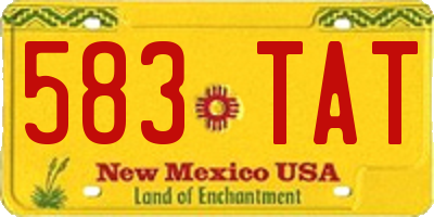 NM license plate 583TAT