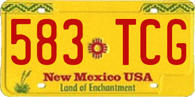 NM license plate 583TCG
