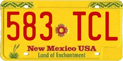 NM license plate 583TCL