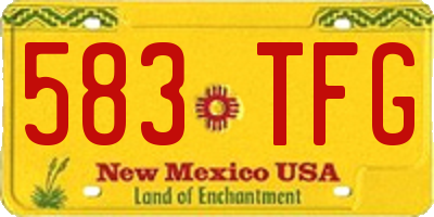 NM license plate 583TFG