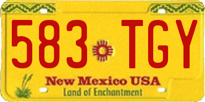 NM license plate 583TGY