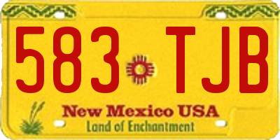 NM license plate 583TJB