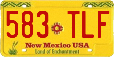 NM license plate 583TLF