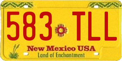 NM license plate 583TLL
