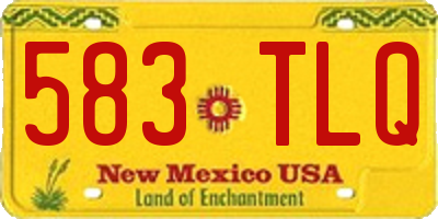 NM license plate 583TLQ