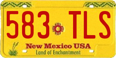 NM license plate 583TLS