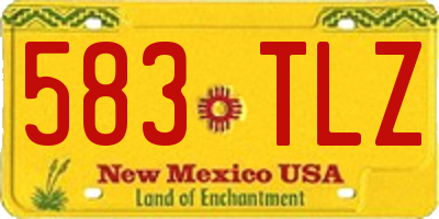 NM license plate 583TLZ