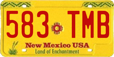 NM license plate 583TMB