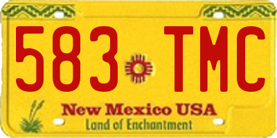 NM license plate 583TMC