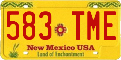 NM license plate 583TME