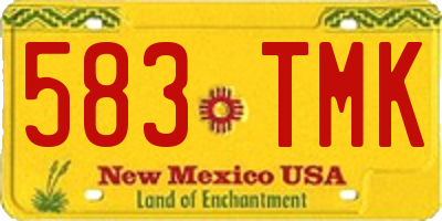 NM license plate 583TMK