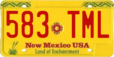 NM license plate 583TML