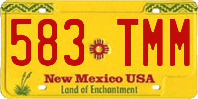 NM license plate 583TMM