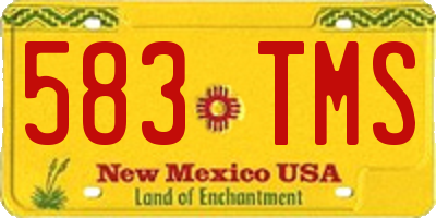 NM license plate 583TMS
