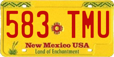 NM license plate 583TMU