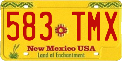 NM license plate 583TMX