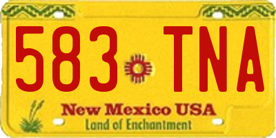 NM license plate 583TNA