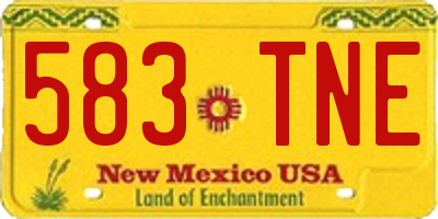 NM license plate 583TNE