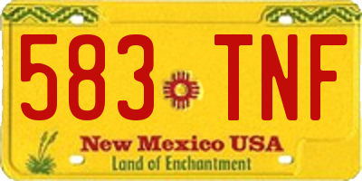 NM license plate 583TNF