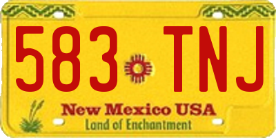 NM license plate 583TNJ