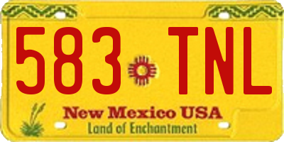 NM license plate 583TNL